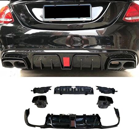 Mercedes w213 e63 amg brabus arka tampon difüzör ve egzoz ucu  2016 / 2019