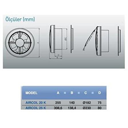 Aırcol 20 Kapaklı Aspiratör 20K Cam Tipi Aspiratör