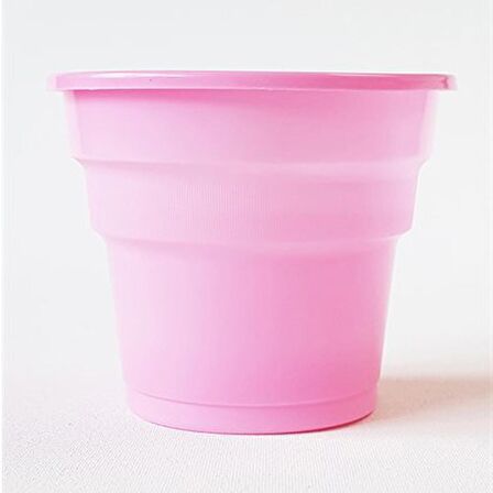 ROLL-UP PEMBE PLASTİK BARDAK 200 ml-25 Adet