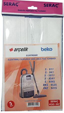 ELEKTRİKLİ SÜPÜRGE TOZ TORBASI KOD 062