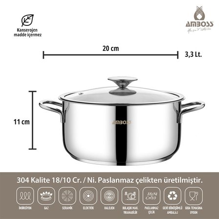 10 Parça Cool İndüksiyon Uyumlu Paslanmaz Çelik Tencere Seti