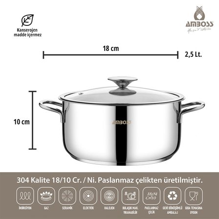 10 Parça Cool İndüksiyon Uyumlu Paslanmaz Çelik Tencere Seti
