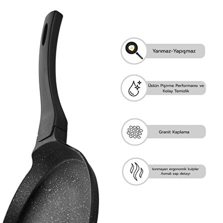 Vento Döküm Granit Kaplama 26 cm Krep Tavası