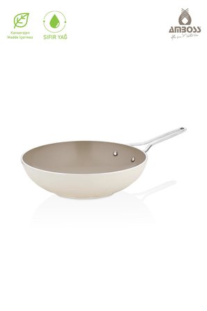 Sera Nova Doğal Seramik Wok Tava 28 cm 2.8 Litre - Latte