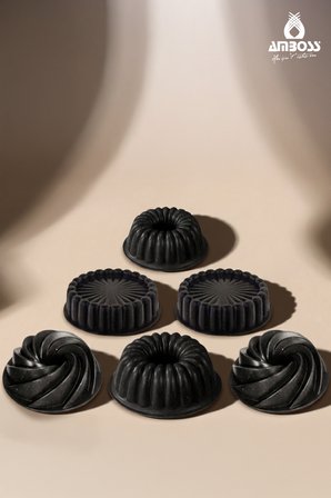 Mini Trio Family 6 Parça Döküm Mini Kek Kalıbı Seti