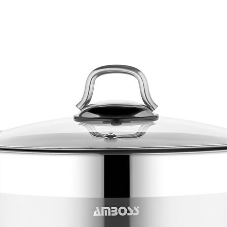 Amboss Saphire 6 Parça Paslanmaz Çelik Cam Kapaklı Sahan Seti