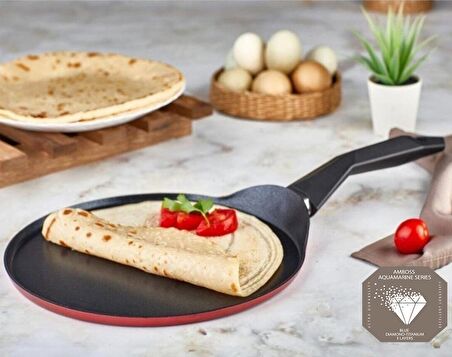 DİAMOND KREP TAVASI BORDO BLUE 30 CM