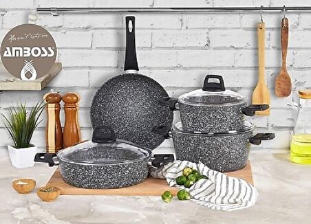 Amboss 7 Parça Granit Set Gri 