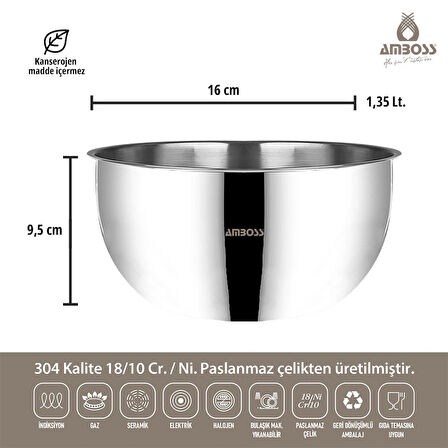 Mixkeep 9 Parça Paslanmaz Çelik Karıştırma Kabı & Çelik Saklama Kabı 