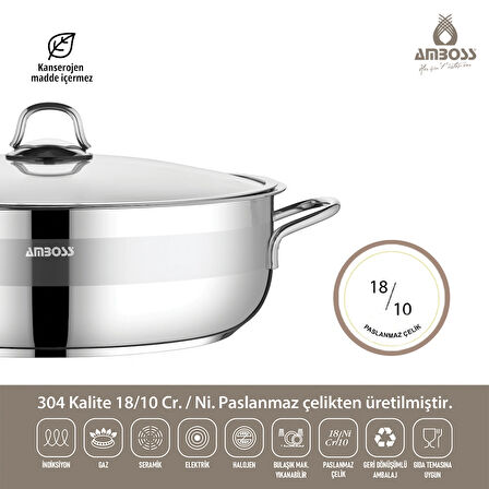 Silvana 9 Parça Tüm Ocaklara Uyumlu Paslanmaz Çelik Tencere Tava Sütlük Seti