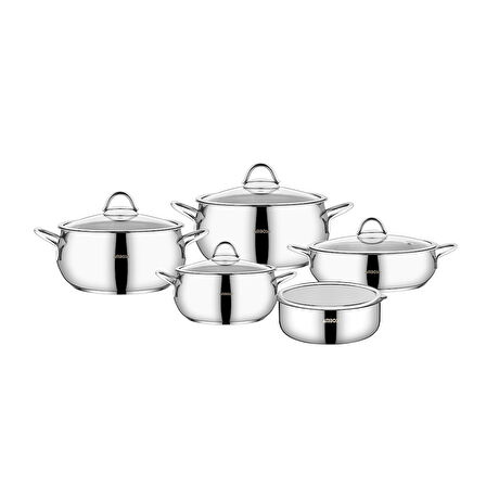 10 Parça Cook SteelBox Paslanmaz Çelik Tencere ve Saklama Kabı