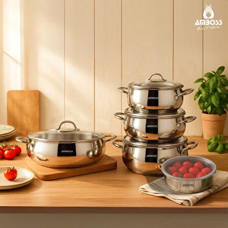 10 Parça Cook SteelBox Paslanmaz Çelik Tencere ve Saklama Kabı