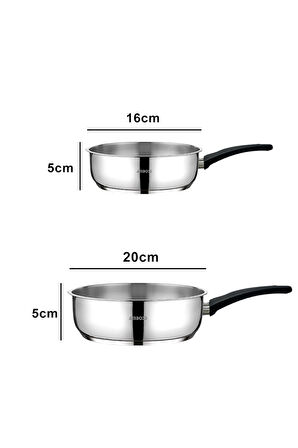 Elite 8 Parça Paslanmaz Çelik Saklama Kabı & Tava Seti