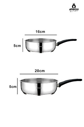 Master Class 6 Parça Paslanmaz Çelik Tencere Tava Saklama Kabı Seti