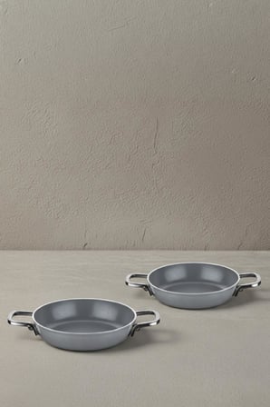 Sera Nova Bello 2 Parça Seramik Sahan Seti 20-22 cm – Gri