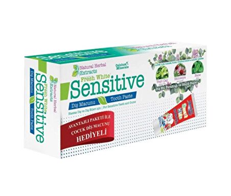 Fresh White Sensitive Yeşil Çay Ekinezya Nane Diş Macunu 75ml Sensitive Diş Macunu 75ml Misvak +75ml