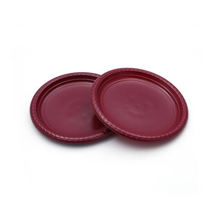 Plastik Tabak 22 cm  Bordo 25'li Paket