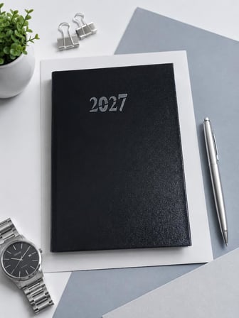 Ofisinn 2027 Cilt Bezli Sert Kapak 14x20 cm Planlayıcı Günlük Ajanda Siyah