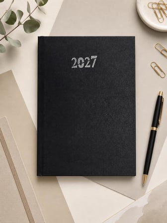 Ofisinn 2027 Cilt Bezli Sert Kapak 17x24 cm Planlayıcı Günlük Ajanda Siyah