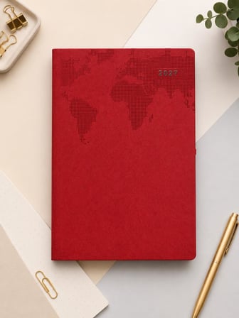 Ofisinn 2027 Termo Deri Kapak 17x24 cm Planlayıcı Günlük Ajanda 70 gr Kırmızı