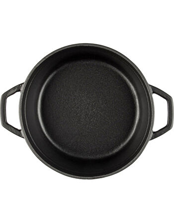 Hosse Demir Döküm 28 cm Kısa Tencere - Siyah (Hsykt-28-Syh)