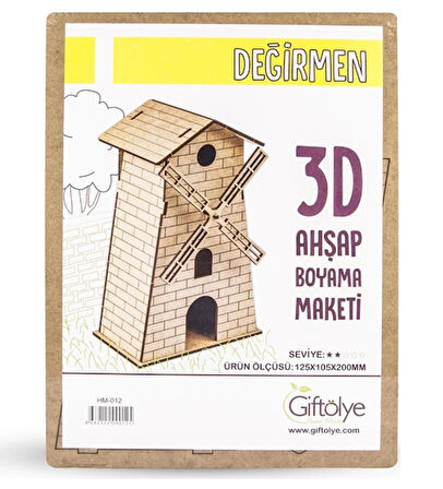 Ahşap Maket 3D Değirmen
