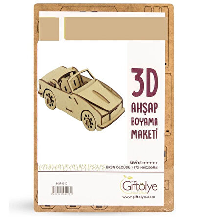 Ahşap Maket 3D Araba