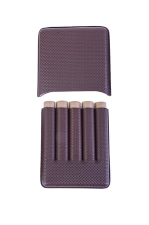 Cohiba Kahverengi Beşli Deri Puro Kılıfı - TR8202