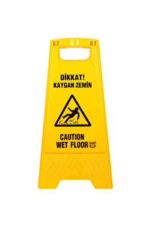İş Güvenliği Dikkat Islak Kaygan Zemin Uyarı Ve Yönlendirme Levhası Tabelası -sarı-33x63 Cm-kaliteli