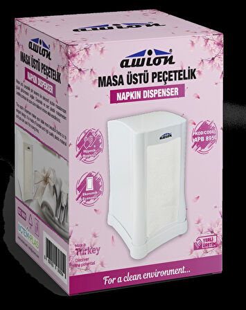 Üçtem Plastik Masaüstü Peçetelik Beyaz
