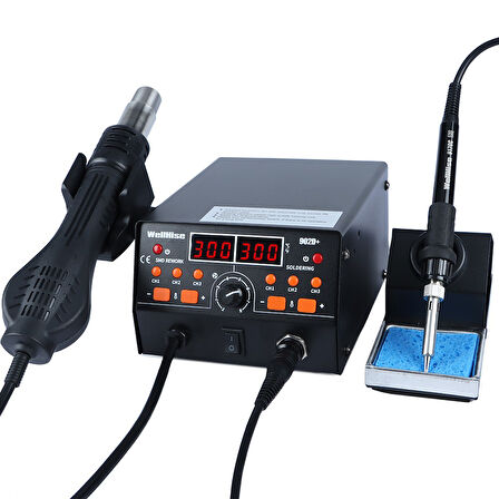 WellHise 902D+ Isı Ayarlı Sıcak Hava Üflemeli Havya İstasyonu 