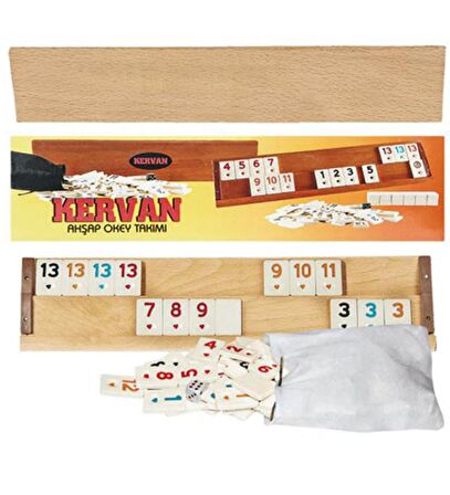 Kervan Ahşap Ağaç Büyük Okey Takımı