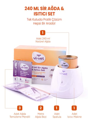 VİVET SİR AĞDA 240 ML ISITICI SET (KUTULU)
