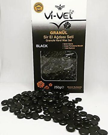 Vi-Vet Granül Sir El Ağdası Seti 250gr Siyah İnci Ağda