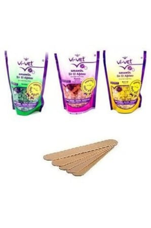 Vivet Sir Ağda Granül 3'lü Set Spatula Hediye (azulen,natürel,pudralı)