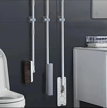 Paspas Süpürge Fırça Ve Mop Askısı Sap Tutucu Mutfak Banyo Askı Paspas Tutucu