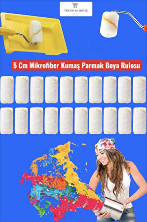 5 CM MİKROFİBER KUMAŞ PARMAK BOYA RULOSU 10 ADET YEDEK RULO BAŞLIĞI (SADECE RULO başlık