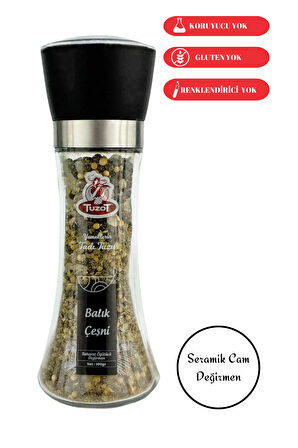 Baharat Çeşni Cam Değirmenli 2'li Set (Pizza-Balık)