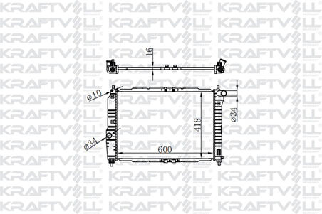Chevrolet Motor Su Radyatoru Aveo Kalos T200 T250 1,4 16v Mt 2003> 2008 (600*418*16) Brazıng (mt) - Kraftvoll 08040082