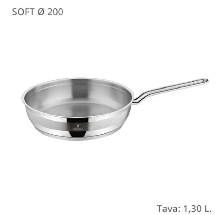 Sofram Soft 20 cm Tek Saplı Paslanmaz Çelik Tava 1,30 LT