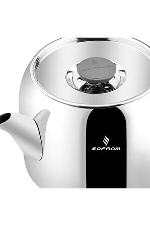 Sofram Soft Serisi Minti Boy Çaydanlık - 1-2 Kişilik , 18/10 Paslanmaz Çelik, Ergonomik Tasarım