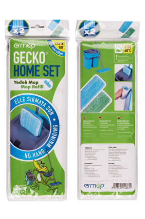 Ermop Gecko Home Set Yedek Mop 1 Paket Cam, 1 Paket Mikrofiber