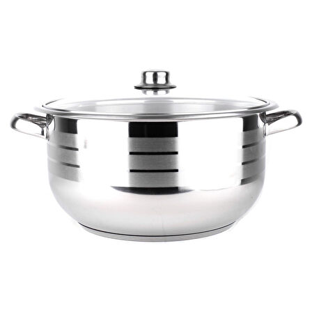 Manheim Cam Kapak Çelik Derin Tencere 30 x 20 cm