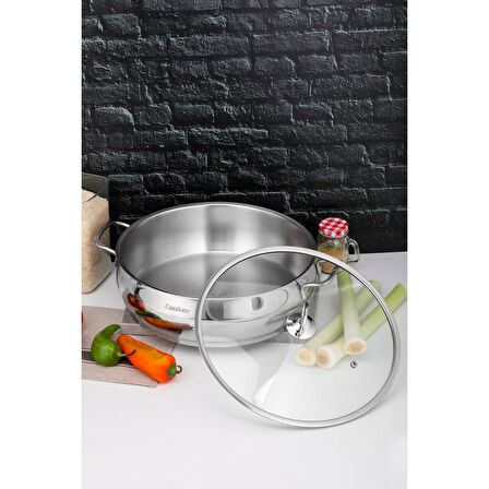 Cooker Lara 30 cm Paslanmaz Çelik Karnıyarık Basık