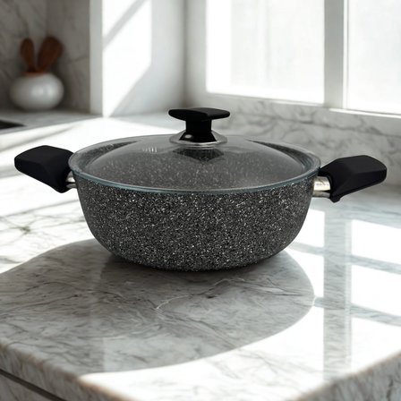 VİVALDİ Granit Basık Tencere 24 cm