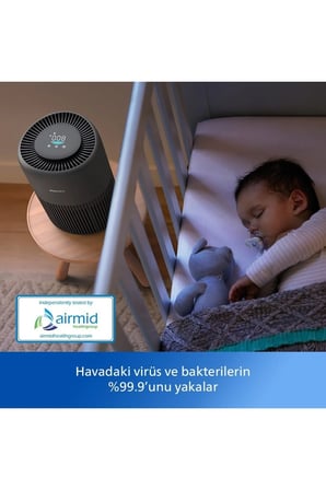 Philips 65 m² Wi-Fi Bağlantılı HEPA Filtreli Akıllı Sensörlü Toz Polen Koku Hava Temizleyici