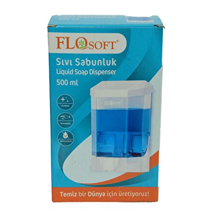 FloSoft Sıvı Sabunluk ve Şampuan Makinası Şeffaf Renk 500 ML Hacimli