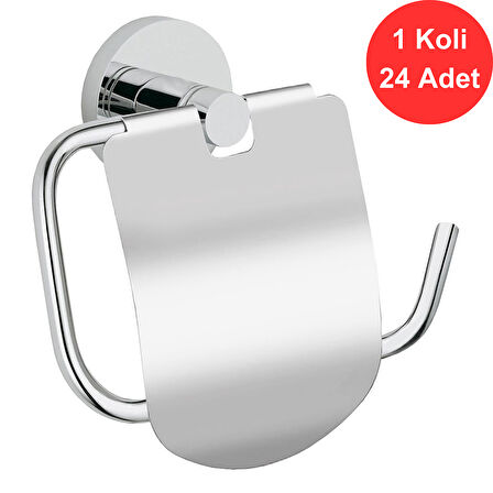 Flosoft Paslanmaz Metal Tuvalet - Wc Askılığı, Kapaklı (FT466) x 24