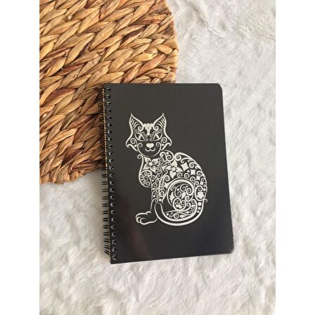 GÜLPAŞ SİYAH DEFTER A5 PAPERART KEDİ