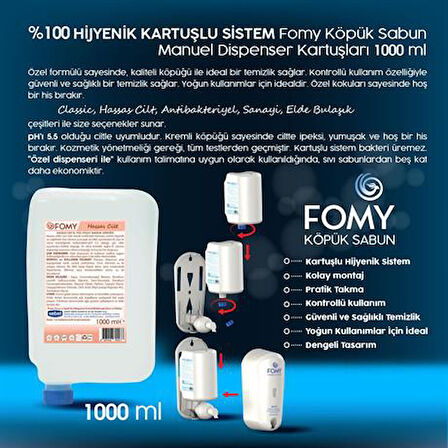 FOMY Hassas Cilt Köpük Sabun El Yüz Vücut 12 adet 1000 ml